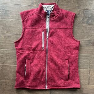 johnnie-O Maroon Full-Zip Fleece Vest